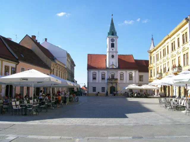 De barokke binnenstad van Varaždin